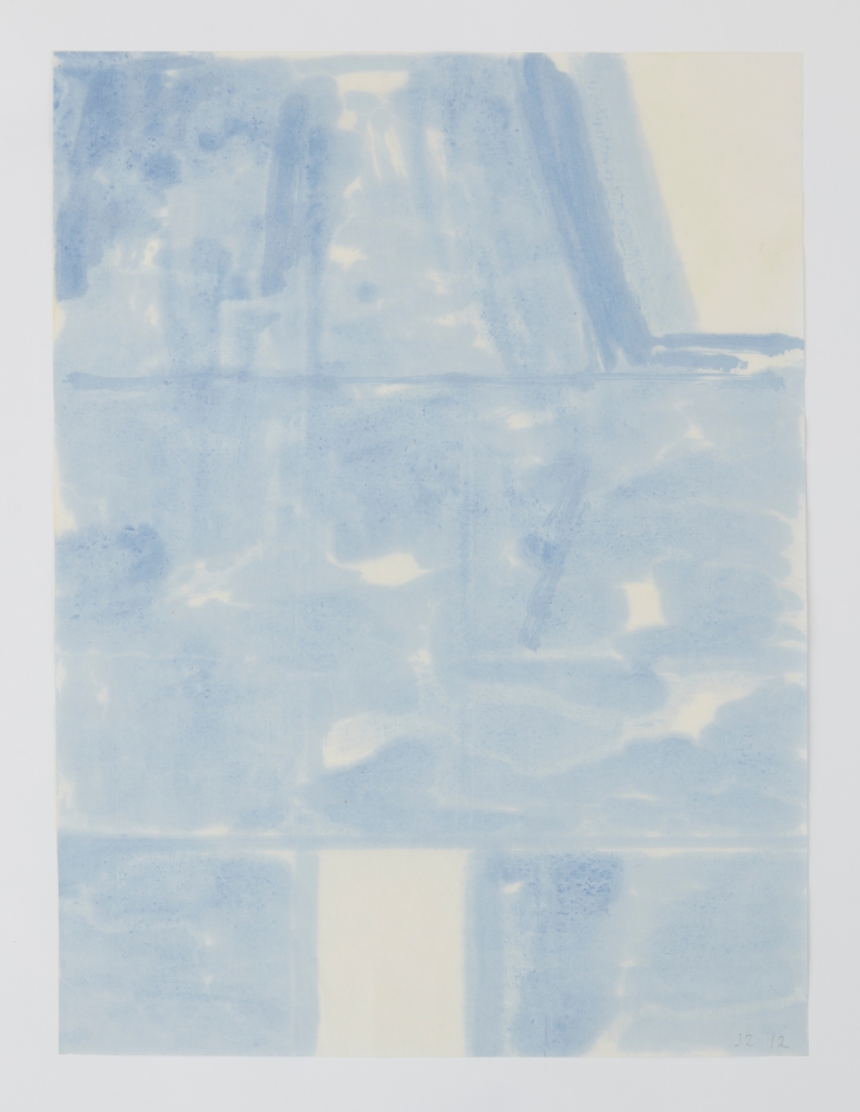 
John Zurier
The Future of Ice, 2012
Oil on sized Korean paper
12 sheets total
Each sheet: 18 1/4 x 13 3/4 inches (46.4 x 34.9 cm)
Each frame:&amp;nbsp;21 5/8 x 17 1/16 inches (54.9 x 43.3 cm)
(JZ12-35)