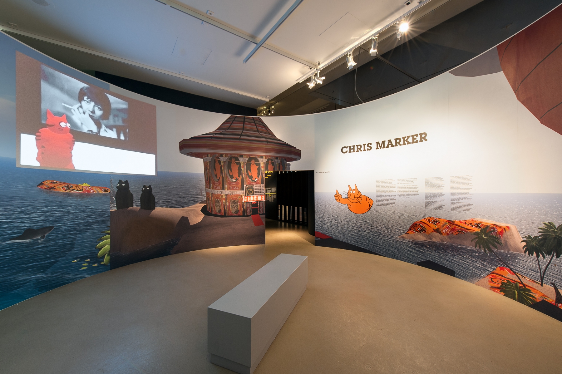 Installation view of&nbsp;Chris Marker, The 7 Lives of a Filmmaker, Cin&eacute;math&egrave;que Fran&ccedil;aise, Paris, 2018