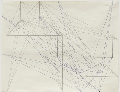Helmut Federle Two Side Drawing (Abst&auml;nde von Ecke zur Form gleichwertig, 1 + 1/2 + 2/3 + 3), 1979
