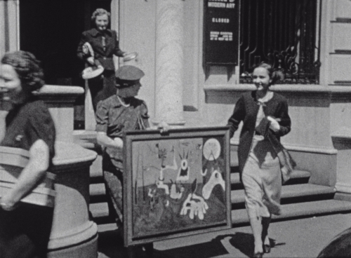Footage from 1937 titled “Moving Day at the Museum.” Credit Ione Ulrich Sutton; via the Museum of Modern Art