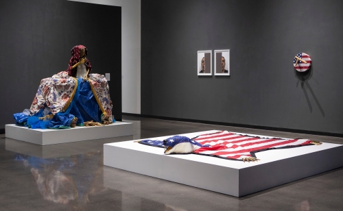 Installation view of the Nicholas Galanin,&amp;nbsp;Everything We&amp;rsquo;ve Ever Been, Everything We are Right Now&amp;nbsp;(Law Warschaw Gallery,&amp;nbsp;Saint Paul, MN, 2019).